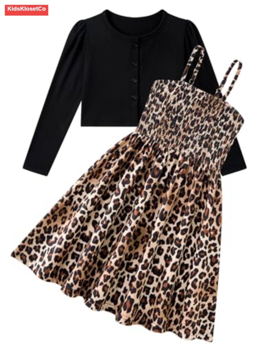 Girls Sleeveless Dress with Cardigan Set Adjustable Straps A-Line Knit Twirl